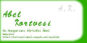 abel kortvesi business card